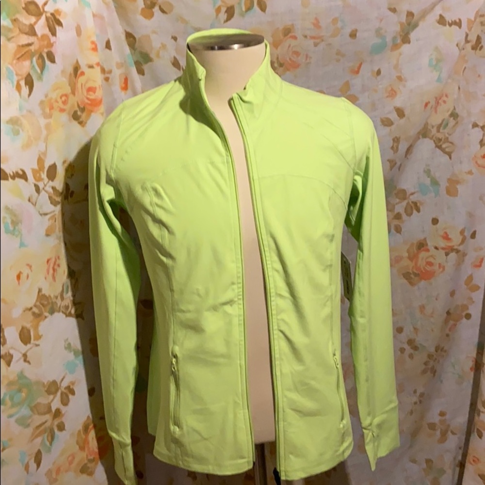 Bright green tall-size workout jacket NWT